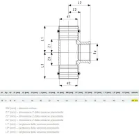 Raccordo a Tee Sanpress con SC‑Contur 18x1/2"x18 bronzo, estremità a pressare femmina, filettatura Rp 281359