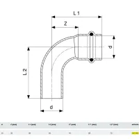 Curva a 90° Profipress MF D. 35 con SC‑Contur, rame, estremità maschio, estremità a pressare femmina 291693