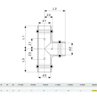 Raccordo a Tee Profipress G D. 15 con SC‑Contur, rame, estremità a pressare femmina 345938