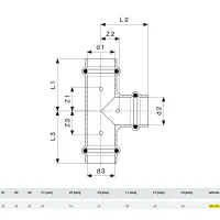 Raccordo a Tee Profipress G D. 28 con SC‑Contur, rame, estremità a pressare femmina 345969