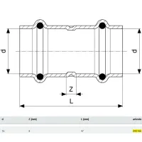 Manicotto con battente Profipress G FF D. 15 con SC‑Contur, rame, estremità a pressare femmina 346485