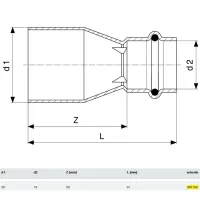 Manicotto di riduzione Profipress G MF 28x18 con SC‑Contur, rame, estremità maschio, estremità a pressare femmina 346591