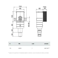 Sifone per montaggio da incasso 1.1/4"x50/40 553753