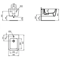 Ideal Standard Blend Cube bidet sospeso monoforo, con troppopieno, colore bianco seta finitura opaco T3687V1