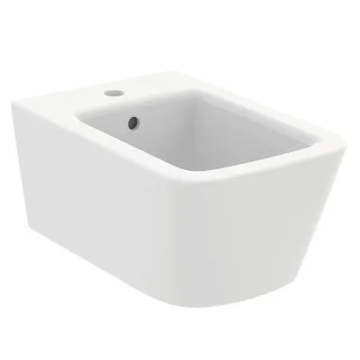 Ideal Standard Blend Cube bidet sospeso monoforo, con troppopieno, colore bianco seta finitura opaco T3687V1