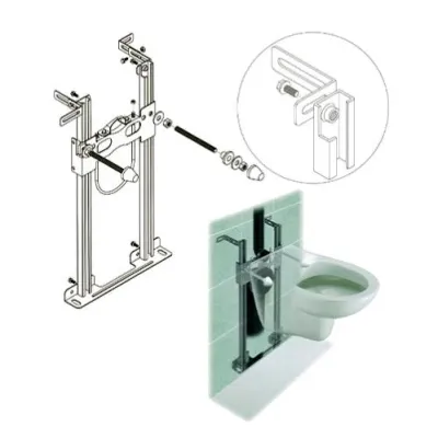 Supporto di sostegno UNICO per water e bidet sospesi per muratura. Interasse 180 / 230 mm, altezza 595 mm 01UNICO