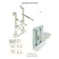 Supporto di sostegno UNICO per water e bidet sospesi per muratura. Interasse 180 / 230 mm, altezza 595 mm 01UNICO