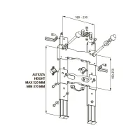 Supporto staffa premontata versione bidet per il solo fissaggio di bidet sospesi. Portata 400 Kg 01PREMB