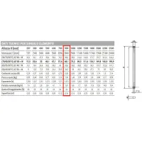 Ardesia radiatore tubolare 2 colonne h.900 - 8 elementi - colore bianco RAL9016 - completo di tappo cieco e riduzioni da 1/2" 3541700024559