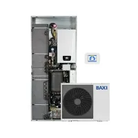 Baxi CSI IN 8 ALYA H WI-FI sistema ibrido con integrazione caldaia (24 kW), pompa di calore monofase 8 kW, bollitore 150 litri, e pannello di comando remoto A7818085