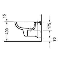 Duravit D-CODE bidet sospeso monoforo con troppopieno, cm 35,5 x 54, bianco 2236150000