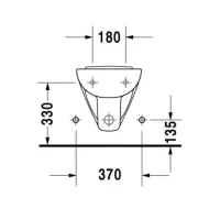 Duravit D-CODE bidet sospeso monoforo con troppopieno, cm 35,5 x 54, bianco 2236150000