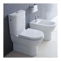 Duravit STARCK 2 bidet a pavimento monoforo, a filo parete, con troppopieno e bordo per rubinetteria, colore bianco 2255100000