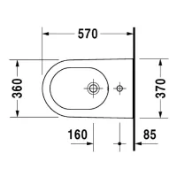 Duravit STARCK 2 bidet a pavimento monoforo, a filo parete, con troppopieno e bordo per rubinetteria, colore bianco 2255100000