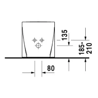 Duravit STARCK 2 bidet a pavimento monoforo, a filo parete, con troppopieno e bordo per rubinetteria, colore bianco 2255100000