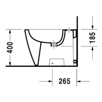 Duravit STARCK 2 bidet a pavimento monoforo, a filo parete, con troppopieno e bordo per rubinetteria, colore bianco 2255100000