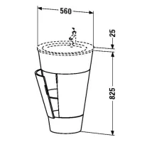 Duravit STARCK 1 base sottolavabo a pavimento L.56 cm H.82.5 cm, finitura macassar S1952002424