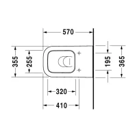 Duravit HAPPY D.2 vaso wc a pavimento a cacciata, a filo parete, per cassetta a incasso o esterna non inclusa, senza sedile, con scarico orizzontale, fabbisogno di acqua di risciacquo 4,5 l, UWL classe 1, colore bianco 2159090000