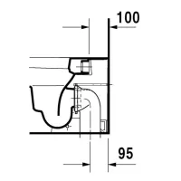 Duravit HAPPY D.2 vaso wc a pavimento a cacciata, a filo parete, per cassetta a incasso o esterna non inclusa, senza sedile, con scarico orizzontale, fabbisogno di acqua di risciacquo 4,5 l, UWL classe 1, colore bianco 2159090000