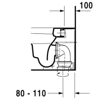 Duravit HAPPY D.2 vaso wc a pavimento a cacciata, a filo parete, per cassetta a incasso o esterna non inclusa, senza sedile, con scarico orizzontale, fabbisogno di acqua di risciacquo 4,5 l, UWL classe 1, colore bianco 2159090000