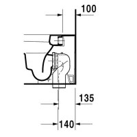 Duravit HAPPY D.2 vaso wc a pavimento a cacciata, a filo parete, per cassetta a incasso o esterna non inclusa, senza sedile, con scarico orizzontale, fabbisogno di acqua di risciacquo 4,5 l, UWL classe 1, colore bianco 2159090000