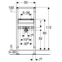 Geberit DUOFIX modulo per lavabo, 112 cm rubinetteria a pianale 111.432.00.2