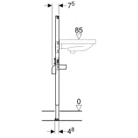 Geberit DUOFIX modulo per lavabo, 112 cm rubinetteria a pianale 111.432.00.2