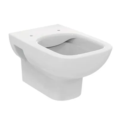 i.life A vaso wc sospeso RimLS+ con scarico a parete, senza sedile, fissaggi nascosti, bianco T452301