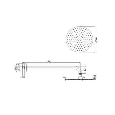 Bossini Twiggy Soffione doccia tondo 200x200 mm in acciao H19582I00030009