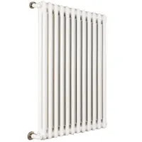 Ardesia radiatore tubolare 2 colonne 14 elementi h.600 - colore bianco RAL9016 - completo di tappo cieco e riduzioni da 1/2" 3541700013081