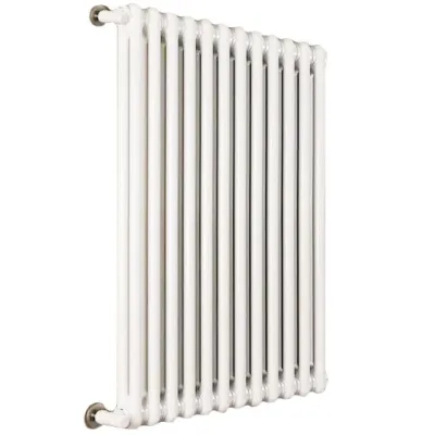 Ardesia radiatore tubolare 2 colonne 14 elementi h.600 - colore bianco RAL9016 - completo di tappo cieco e riduzioni da 1/2" 3541700013081