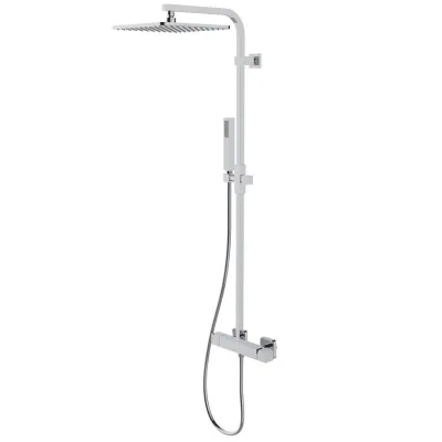 Cosmo colonna doccia quadrata con soffione 280x280 mm, doccino B00255, flessibile A00158C L30024000030008