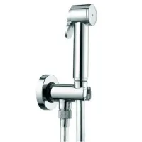 Paloma-WC idroscopino, set doccia idrogetto in ABS, supporto con arresto acqua 1/2”M e flessibile Cromolux in PVC retinato nylon C69017800030015