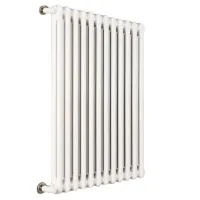 Ardesia radiatore tubolare 2 colonne 15 elementi h.600 - colore bianco RAL9016 - completo di tappo cieco e riduzioni da 1/2" 3541700020380