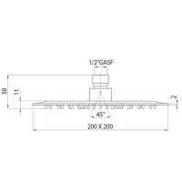 Bossini Twiggy Soffione doccia quadrato 200x200 mm in acciao I00583000030005