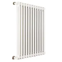 Ardesia radiatore tubolare 2 colonne 16 elementi h.500 - colore bianco RAL9016 - completo di tappo cieco e riduzioni da 1/2" 3541700017927