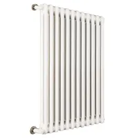 Ardesia radiatore tubolare 2 colonne 16 elementi h.600 - colore bianco RAL9016 - completo di tappo cieco e riduzioni da 1/2" 3541700027974