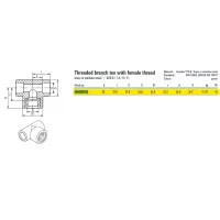 25008 - Tee fil. femmina 20 - 3/4" - 20 Fusiotherm 1060020142