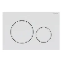 Geberit SIGMA20 placca di comando doppio tasto, placca e tasti colore bianco finitura opaco, anelli design colore bianco 115.882.01.1