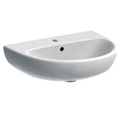 Geberit SELNOVA lavabo L.55 cm, con foro rubinetteria e troppopieno, colore bianco finitura lucido 500.315.01.7