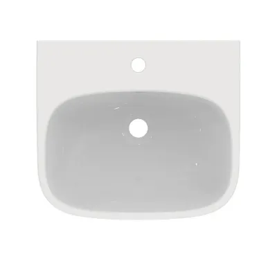 Ideal Standard I.LIFE A lavabo sospeso o da appoggio L.50 cm, monoforo, con troppopieno, colore bianco finitura lucido T451301