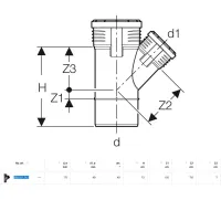 Braga 45° Geberit Silent-PP ø75x40 L.120mm 390.331.14.1