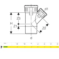 Braga 45° Geberit Silent-PP ø90x75 L.175mm 390.433.14.1