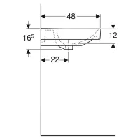 Geberit SMYLE lavabo rettangolare L.60 cm, con foro rubinetteria e troppopieno, colore bianco finitura lucido 500.229.01.1