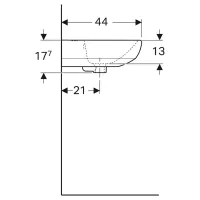 Geberit SELNOVA lavabo L.55 cm, con foro rubinetteria e troppopieno, colore bianco finitura lucido 500.315.01.7