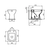 Ideal Standard I.LIFE A vaso a terra, scarico a pavimento a S, senza sedile, colore bianco finitura lucido T467201