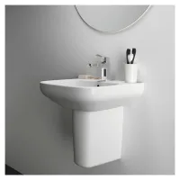 Ideal Standard I.LIFE A lavabo sospeso o da appoggio L.50 cm, monoforo, con troppopieno, colore bianco finitura lucido T451301