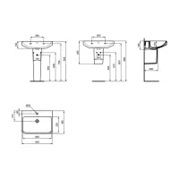 Ideal Standard I.LIFE B lavabo top L.65 cm, monoforo, con troppopieno, colore bianco finitura lucido T460601