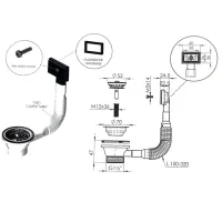 Piletta Basket con troppo pieno da 70 per lavello cucina con cestello D408