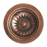 Piletta rame Ø114 senza troppo pieno mod. Copper per lavello foro Ø90 D550-70-COP